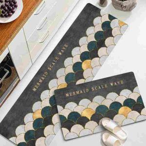 Kitchen floor mat (mermaid scale wave)