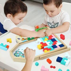 Wooden 3D Tetris game