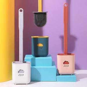 Silicon toilet brush set