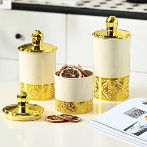 3pcs Storage Jar (Cream/Gold)