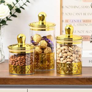 3pcs Storage Jar (Transparent/Gold)