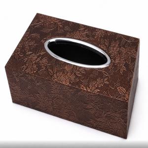 Leather tissue box