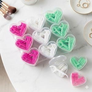 Heart shape dental floss